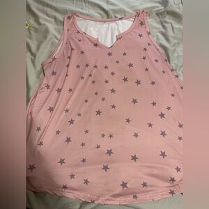 Pink Star-Patterned Sleeveless Top
